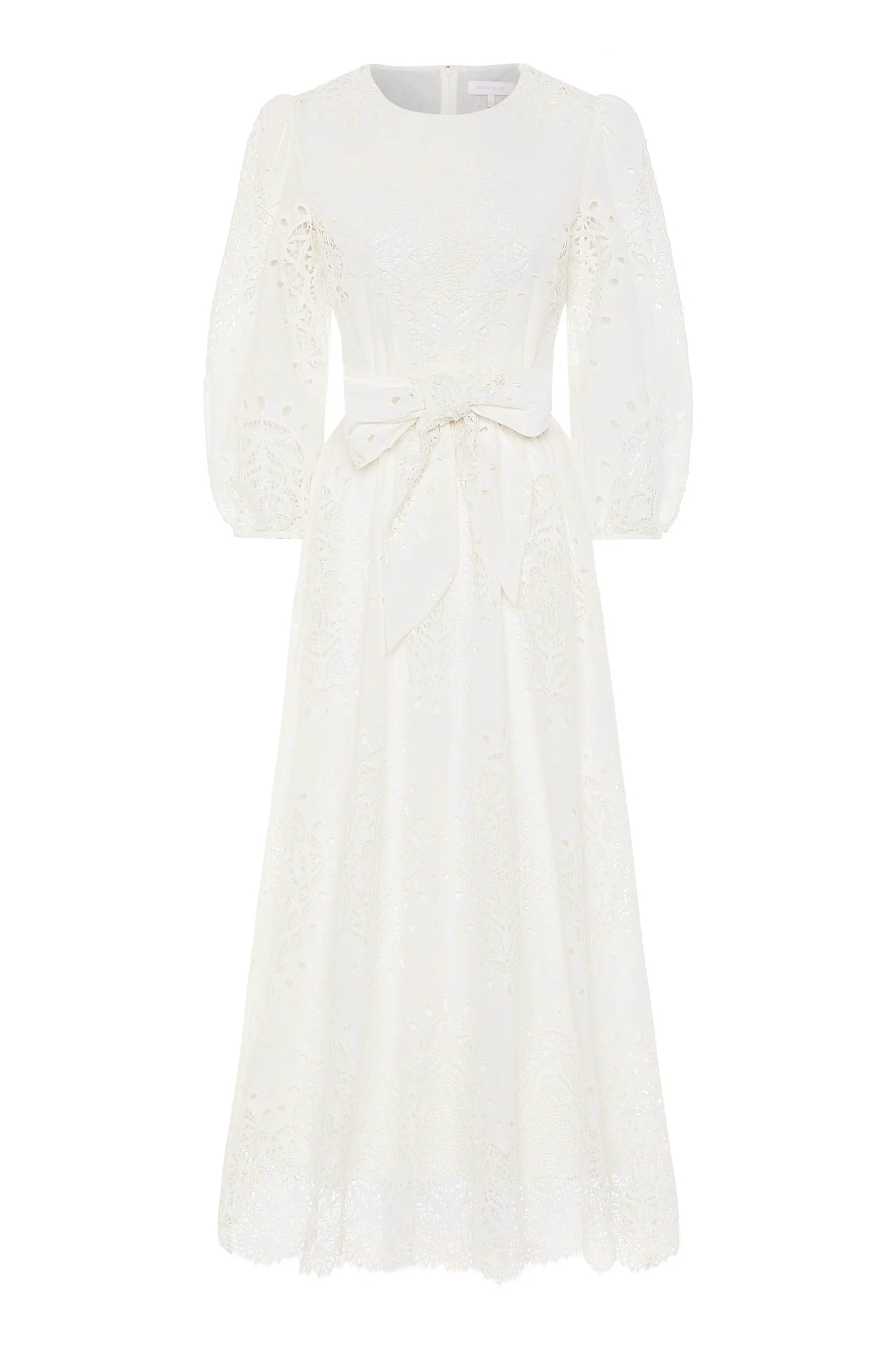 Constance Broderie Anglaise Midi Dress - White