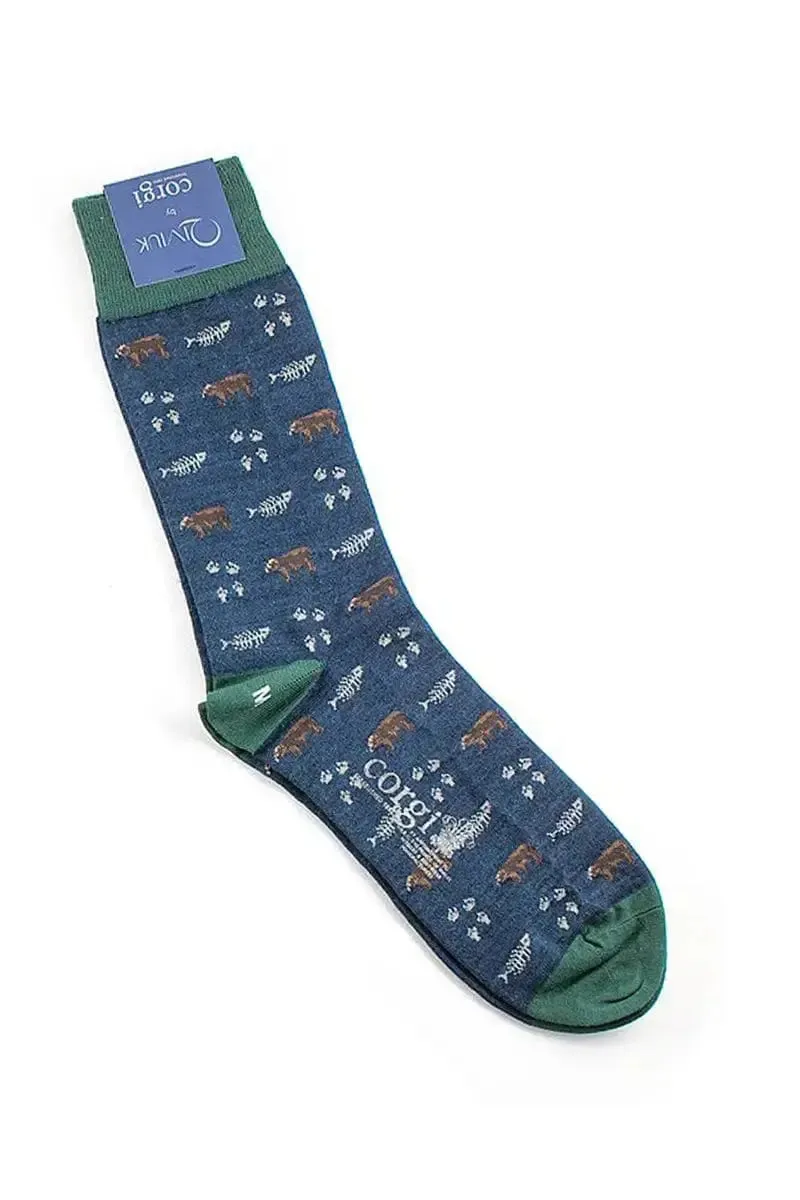 Corgi Woman Socks Bison, Cashmere & Silk