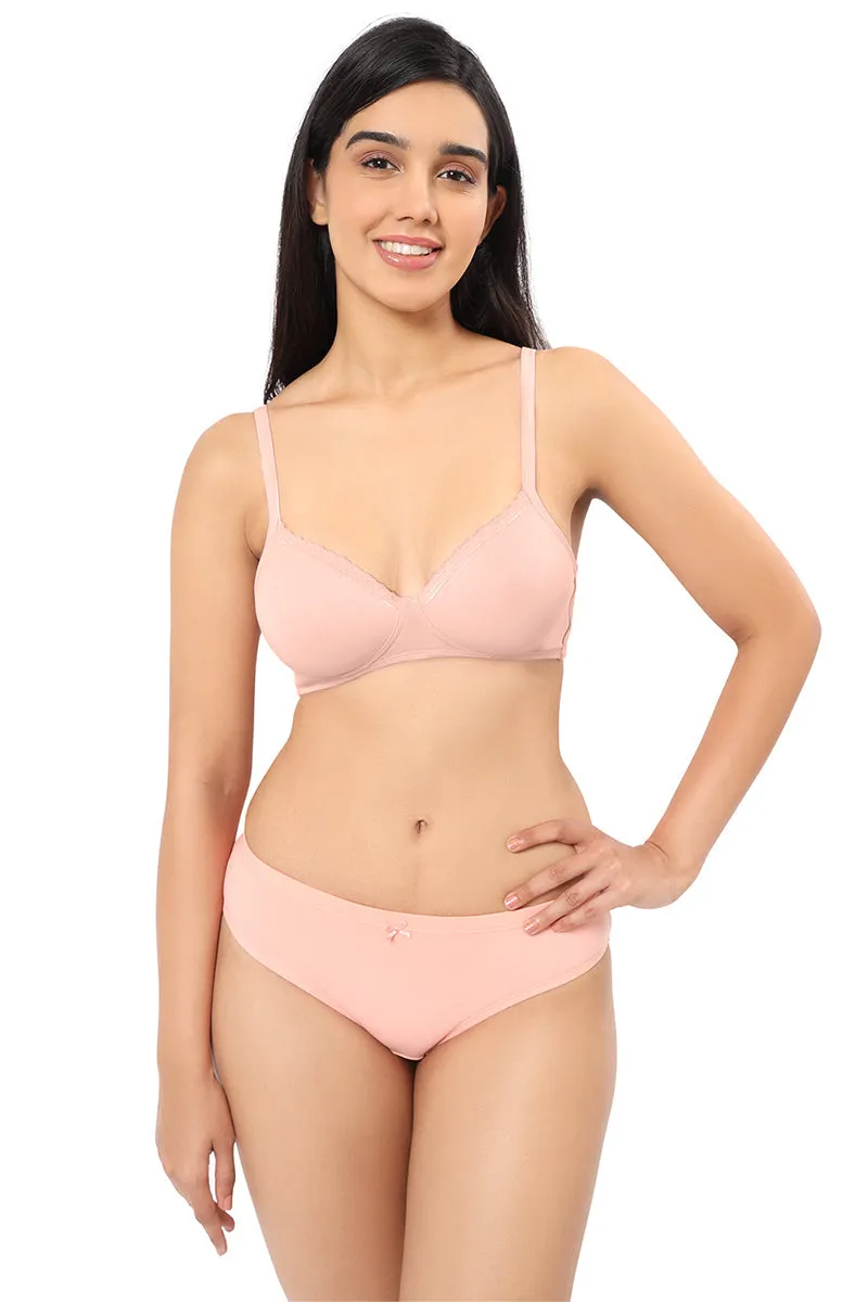 Cotton Casual Lightly Padded Non-Wired Full Coverage T-Shirt Bra - Impatiens Pink