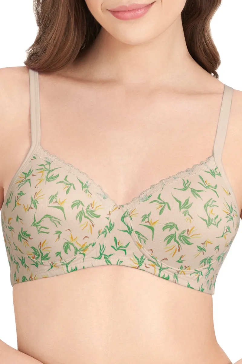 Cotton Casual Padded Non-wired Printed T-shirt Bra - Birds Of Para. Pr