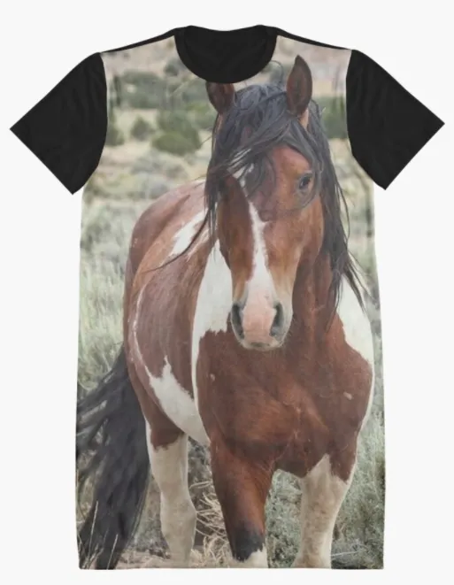 Cowgirl Kim Wild Stallion Graphic Tee Dress - Large Only