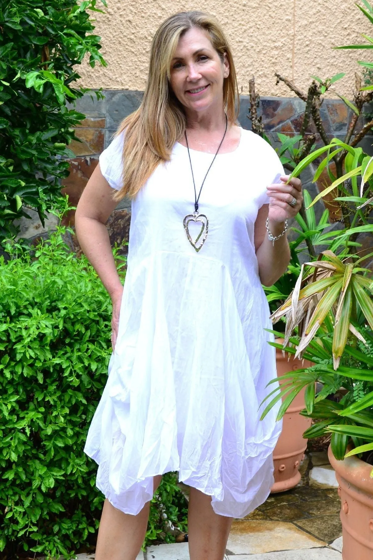 Crisp White Cotton Sophia Tunic Dress