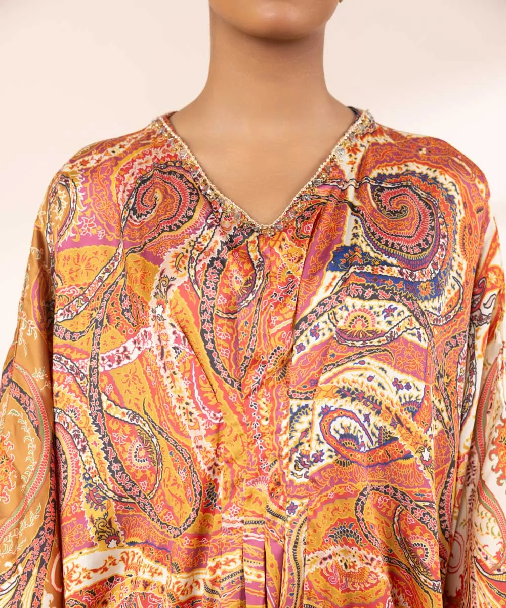 Embellished Silk Kaftan