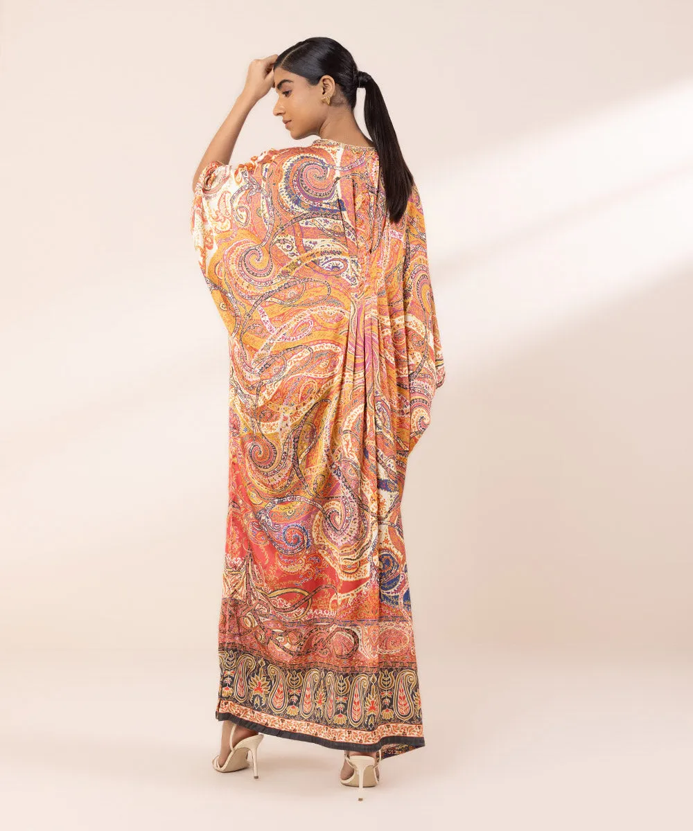 Embellished Silk Kaftan