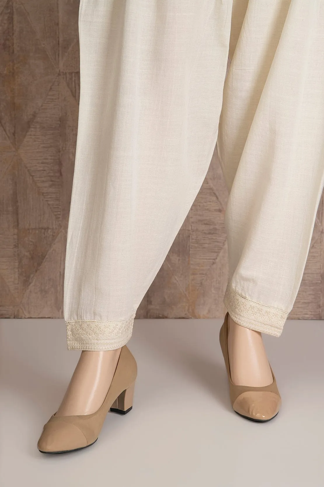 Embroidered Khaddar Pants