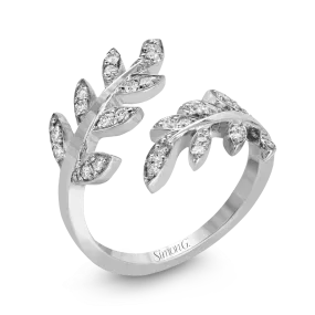 Fallen Leaves Fashion Ring In 18k Gold With Diamonds