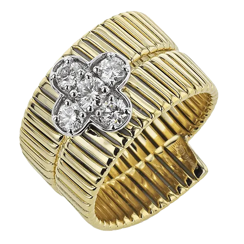 Fashion Ring In 18k Gold With Diamonds