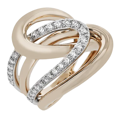 Fashion Ring In 18k Gold With Diamonds