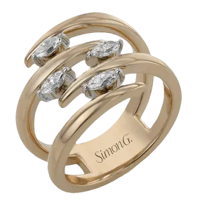 Fashion Ring In 18k Gold With Diamonds