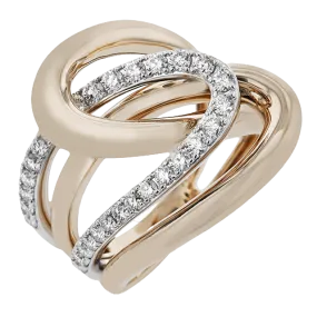 Fashion Ring In 18k Gold With Diamonds