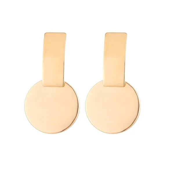 Fashion Vintage Big Geometric Statement Gold Metal Drop Earrings