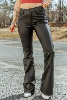 Flared Pants Skinny Leather