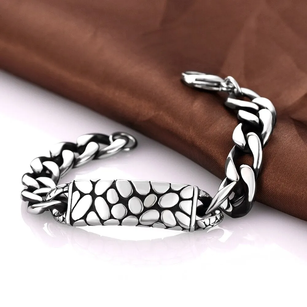 Geometric Design Chain Link Stainless Steel Fashion Retro Bracelet