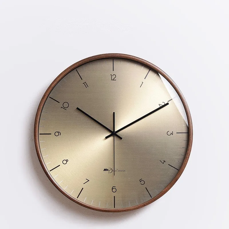 Gold Bauhaus Style Wall Clock