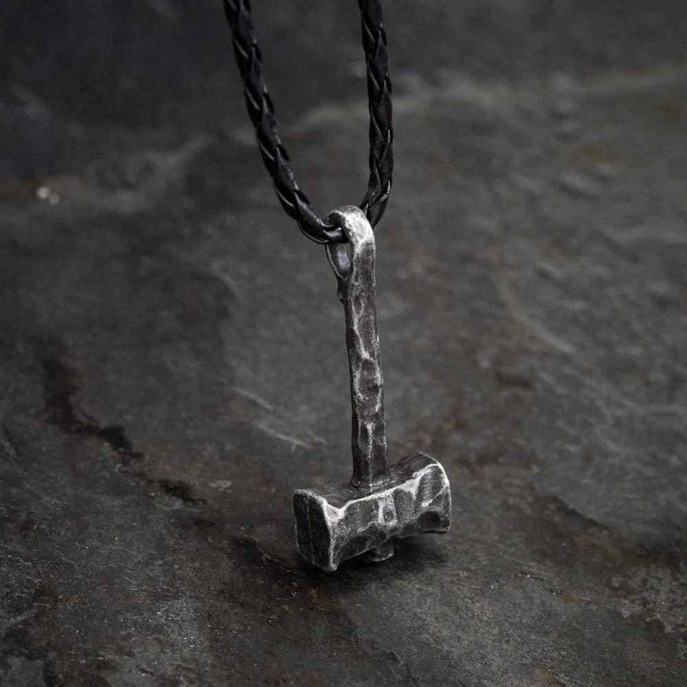 Hammered Style Mjolnir Pendant