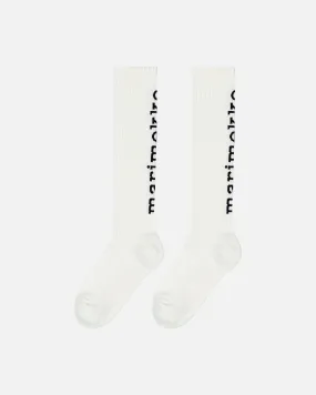 kioski suikea logo knee socks - white