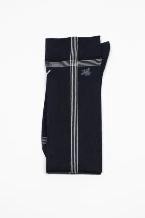 KT-142LHS Side Line Silk Socks Navy