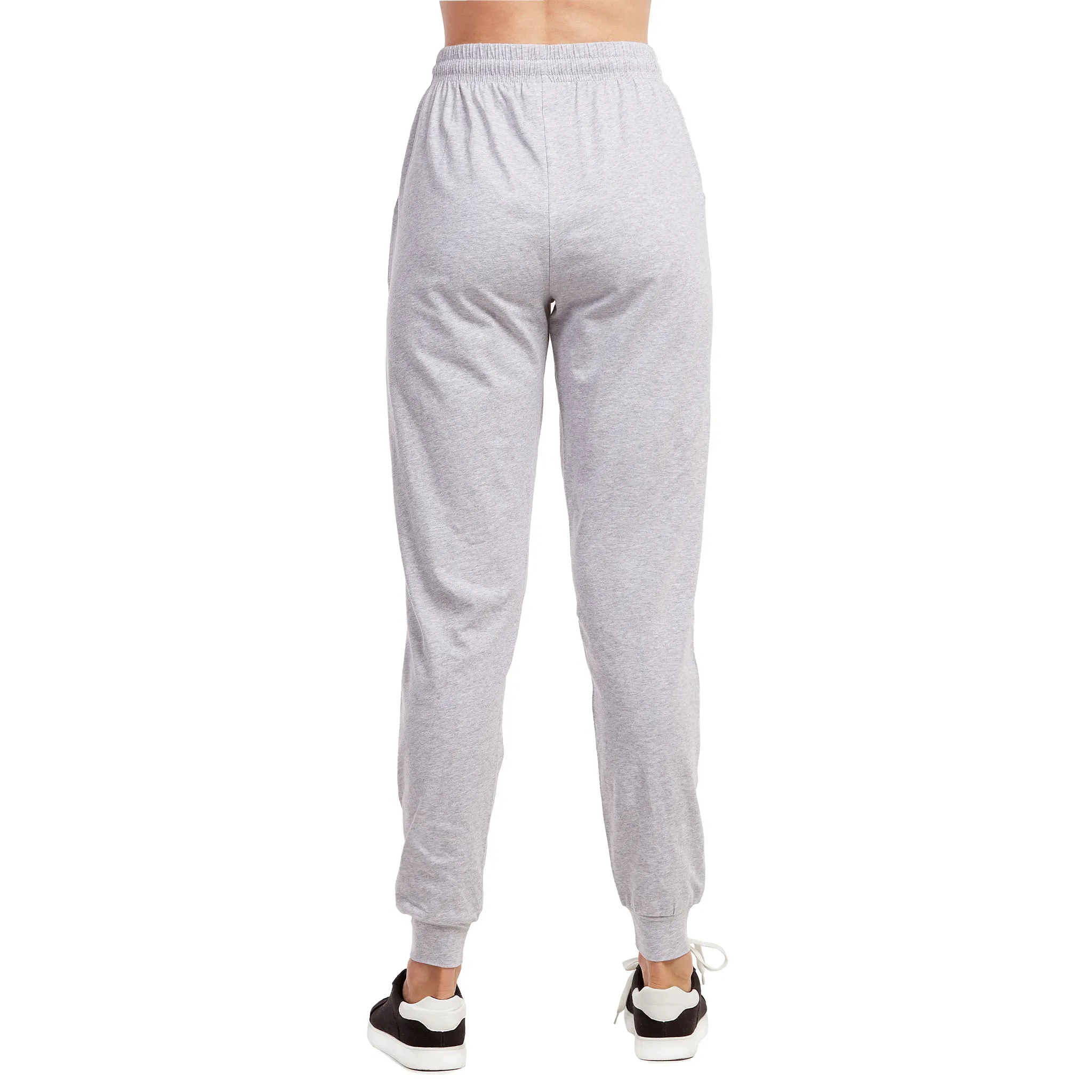 LADIES SINGLE JERSEY COTTON JOGGER PANTS WITH POCKETS (SJC7000_H.GRY)