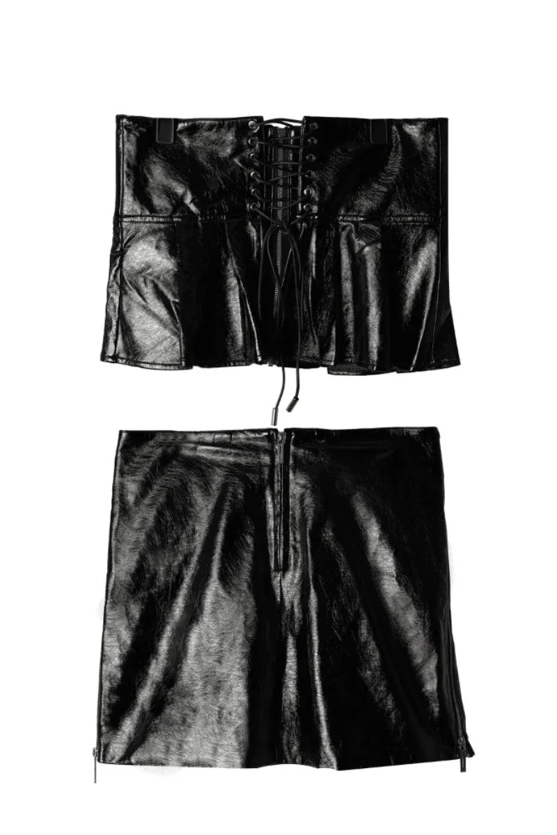 Leather Corset Short Pants