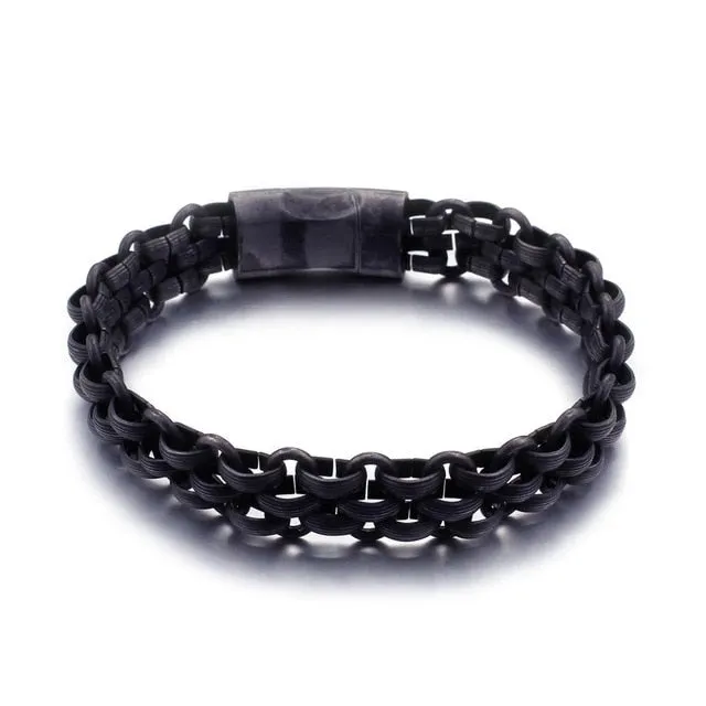 Link Chain with Magnetic Clasp Stainless Steel Fashion Bracelet