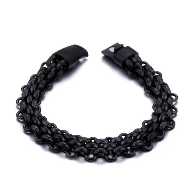 Link Chain with Magnetic Clasp Stainless Steel Fashion Bracelet