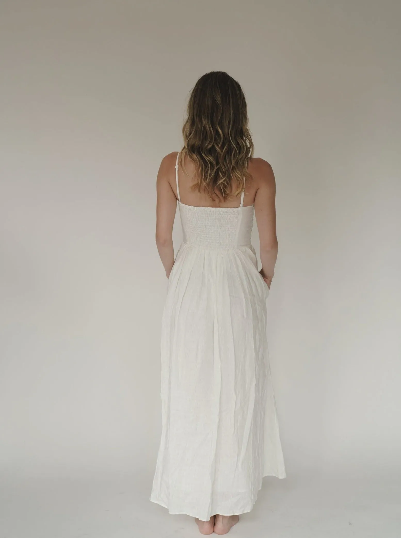 Lovely Destiny White Linen Dress