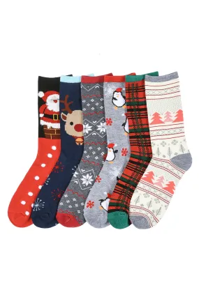 MAMIA LADIES DESIGN CREW SOCKS (X-MAS2)