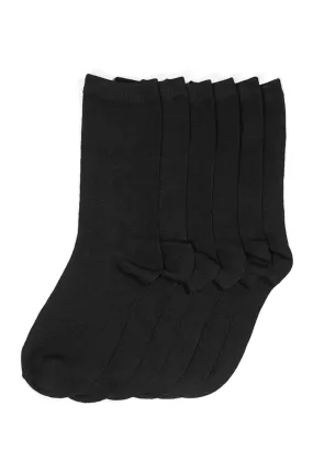 MAMIA LADIES PLAIN CREW SOCKS (BLACK)