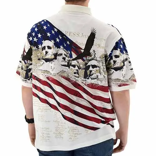 Men's 100% Cotton Patriotic Polo Bundle of 4 Shirts