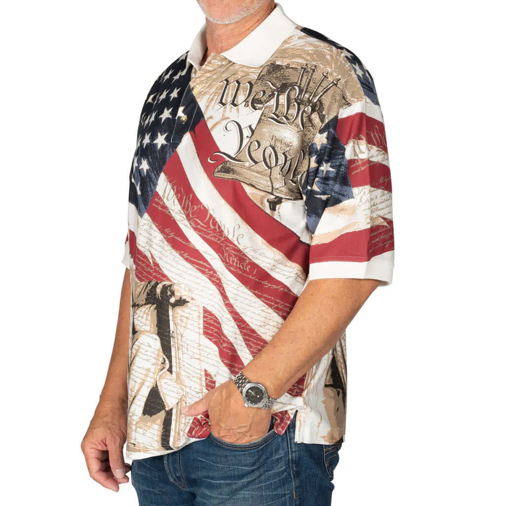 Men's 100% Cotton Patriotic Polo Bundle of 4 Shirts