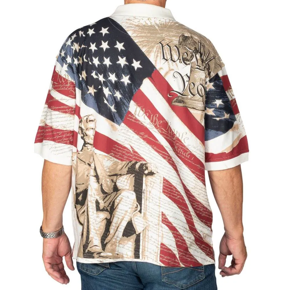 Men's 100% Cotton Patriotic Polo Bundle of 4 Shirts