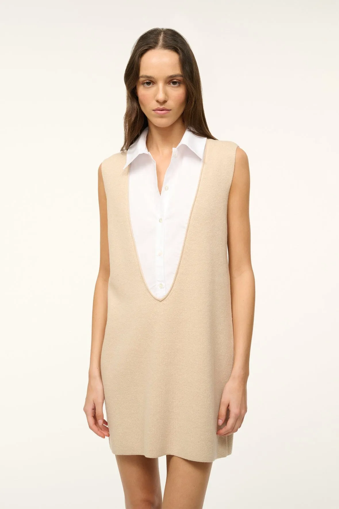 MINI LESLIE DRESS | CAMEL WHITE