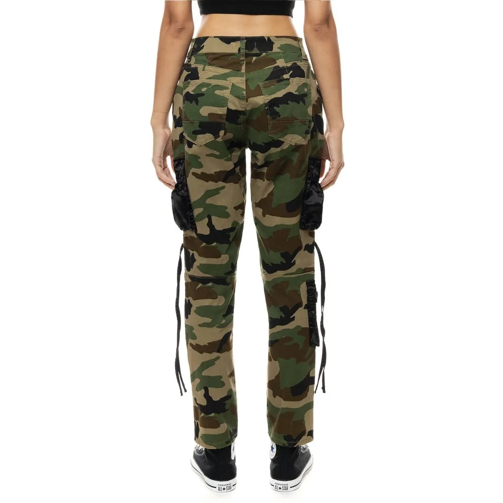 Mixed Media Utility Fashion Twill Pants - Wood Camo