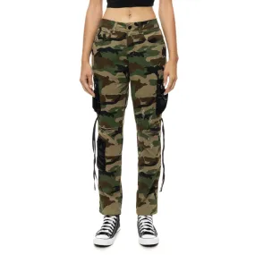 Mixed Media Utility Fashion Twill Pants - Wood Camo