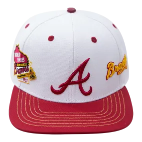 MLB ATLANTA BRAVES SNEAKER HOOK FASHION UNISEX SNAPBACK HAT (WHITE)