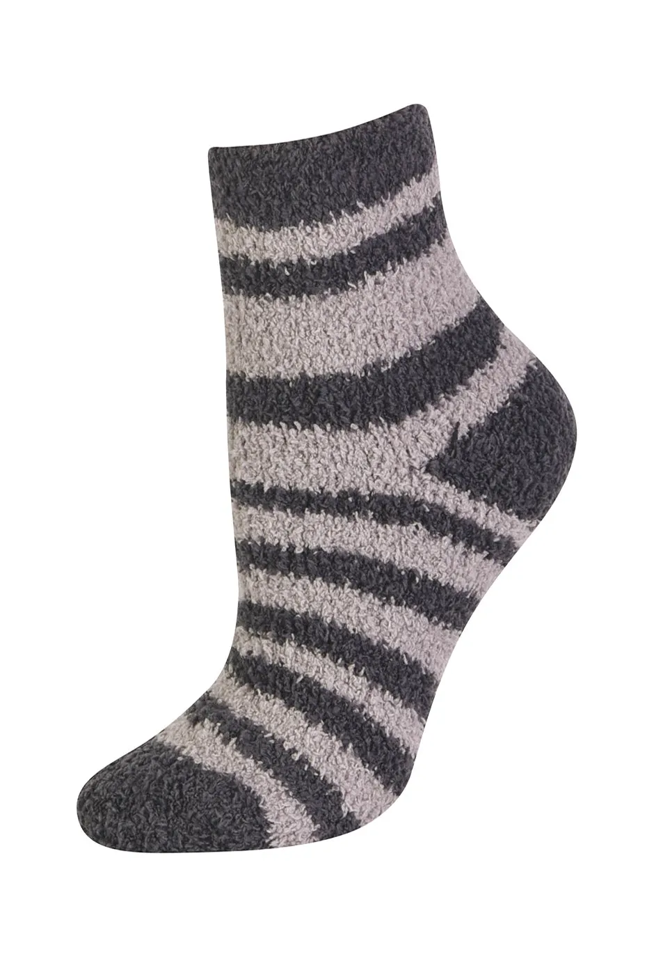 MOPAS LADIES PLUSH SOFT SOCKS (30301_STRIPE3)