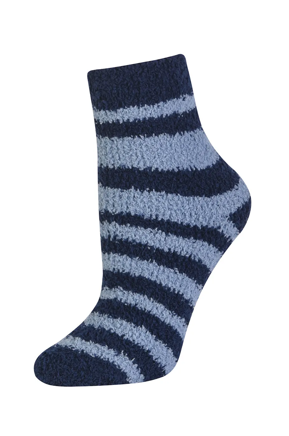 MOPAS LADIES PLUSH SOFT SOCKS (30301_STRIPE3)