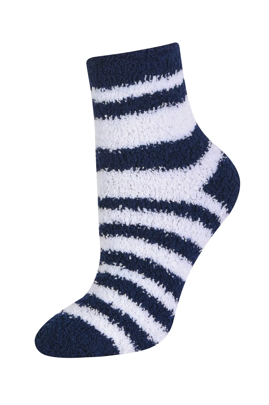 MOPAS LADIES PLUSH SOFT SOCKS (30301_STRIPE3)