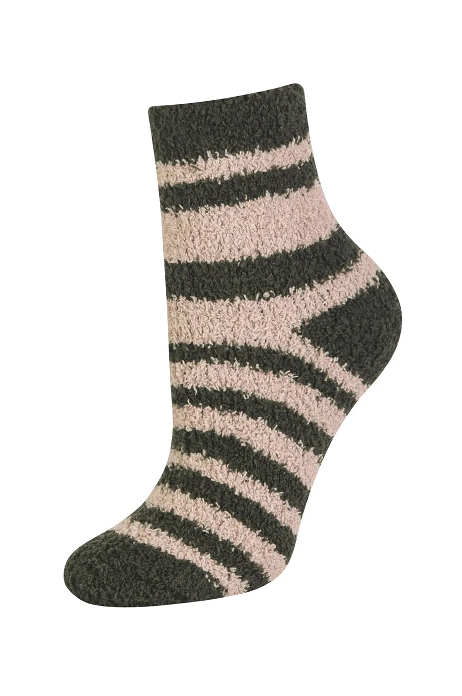 MOPAS LADIES PLUSH SOFT SOCKS (30301_STRIPE3)