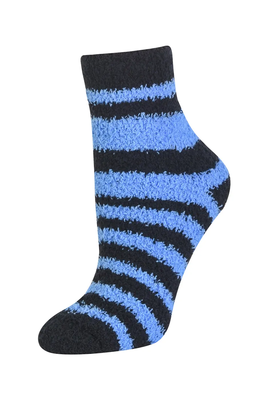 MOPAS LADIES PLUSH SOFT SOCKS (30301_STRIPE3)