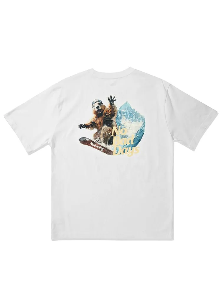 NOBADAY T-BOX ANIMALS SNOWBOARDING OUTDOOR T-SHIRT