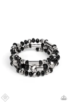 Paparazzi Dynamic Dazzle - Black Bracelet - Fashion Fix - January 2022