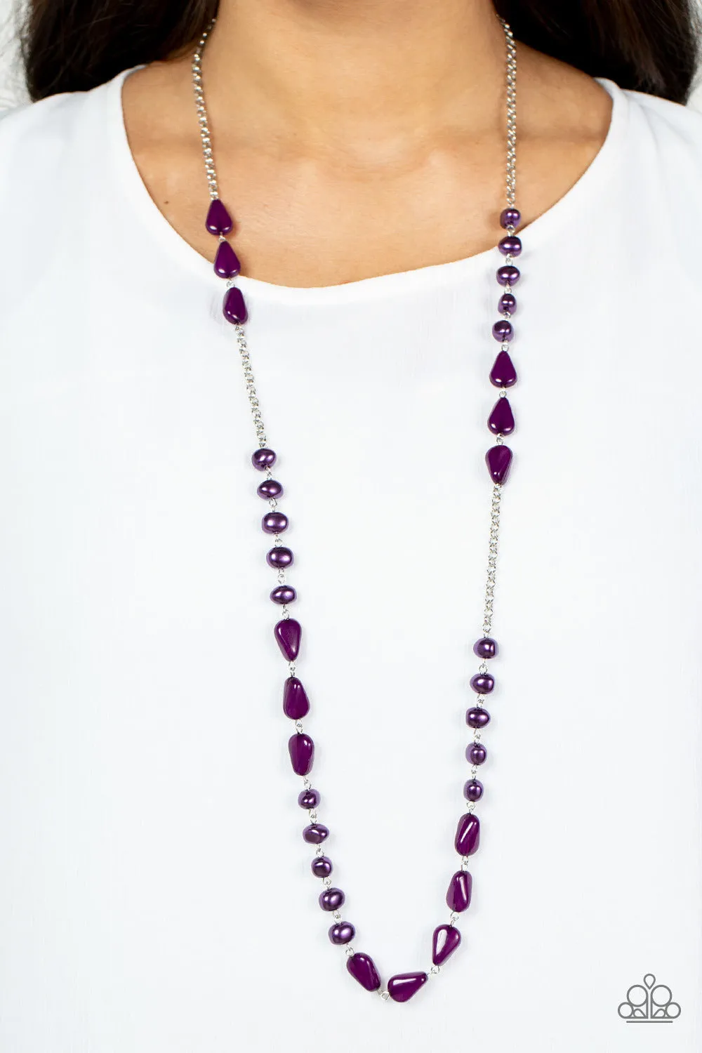 Paparazzi Juicy Gossip - Purple Necklace - Fashion Fix Exclusive - December 2022