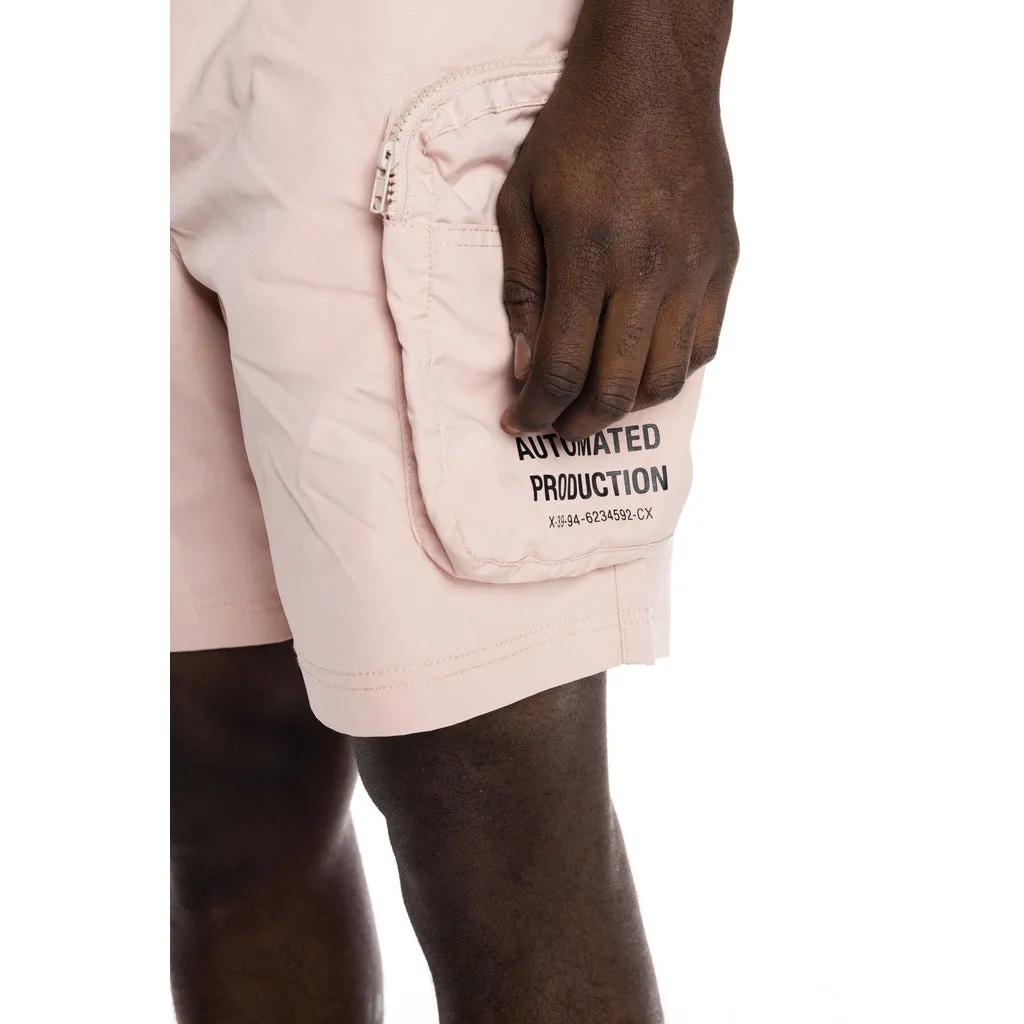 Printed Utility Fashion Shorts - Pale Pink