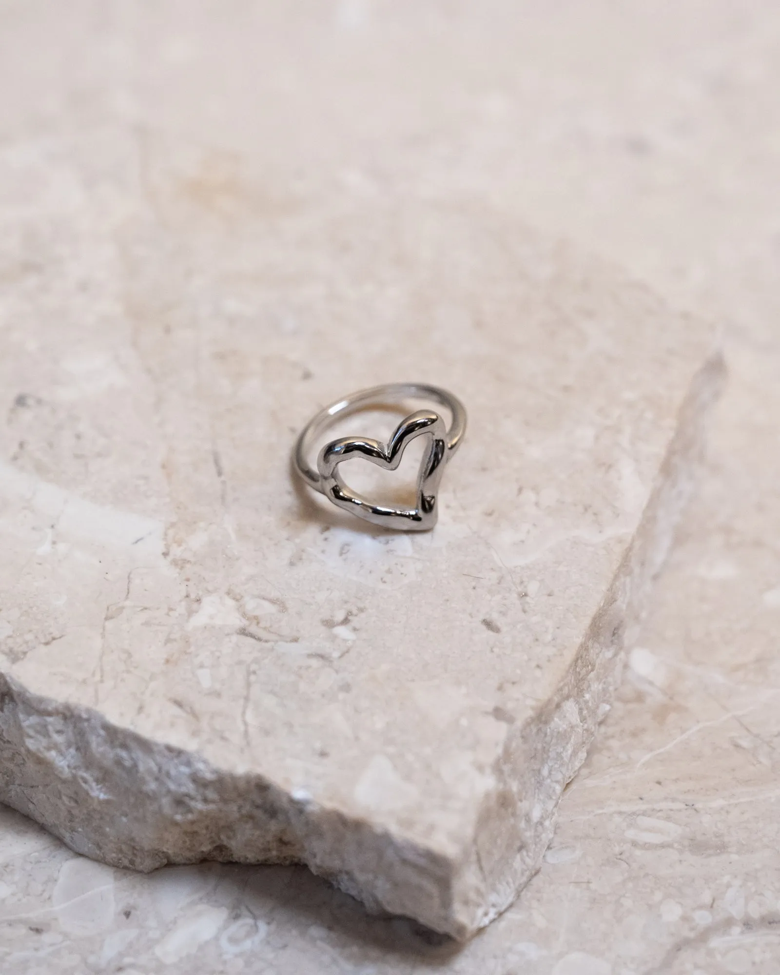 Ring Silver Street Side Heart