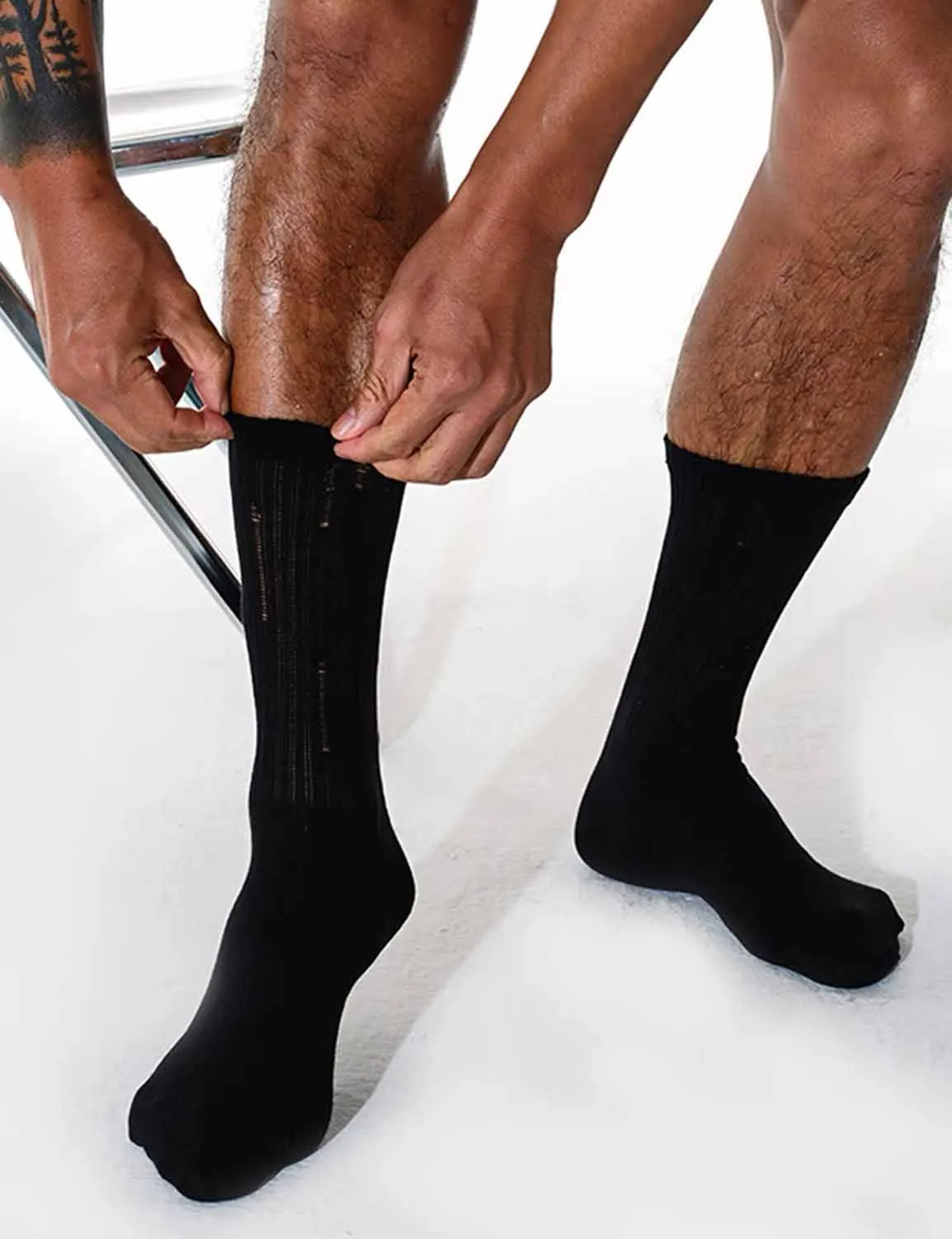 Ripped Thin Crew Socks