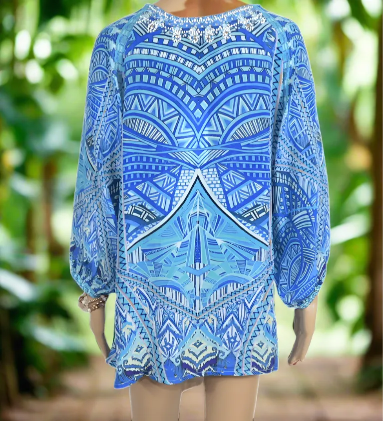 Silk Embellished Gypsy Top -Eden-Fashion Spectrum