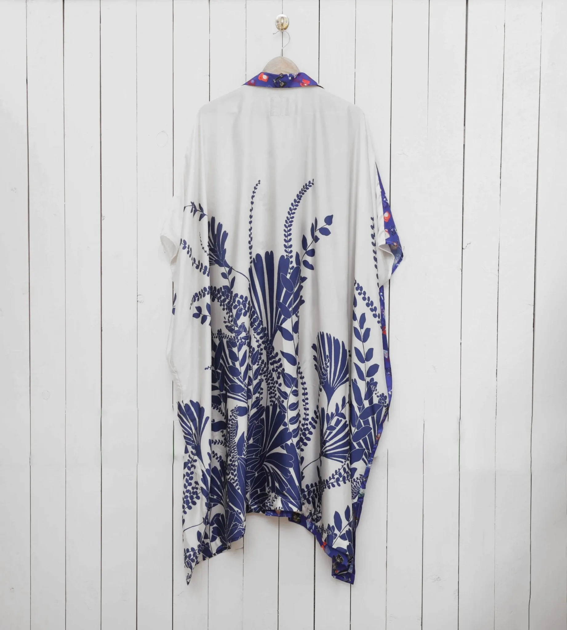 Silk Open Collar Kaftan