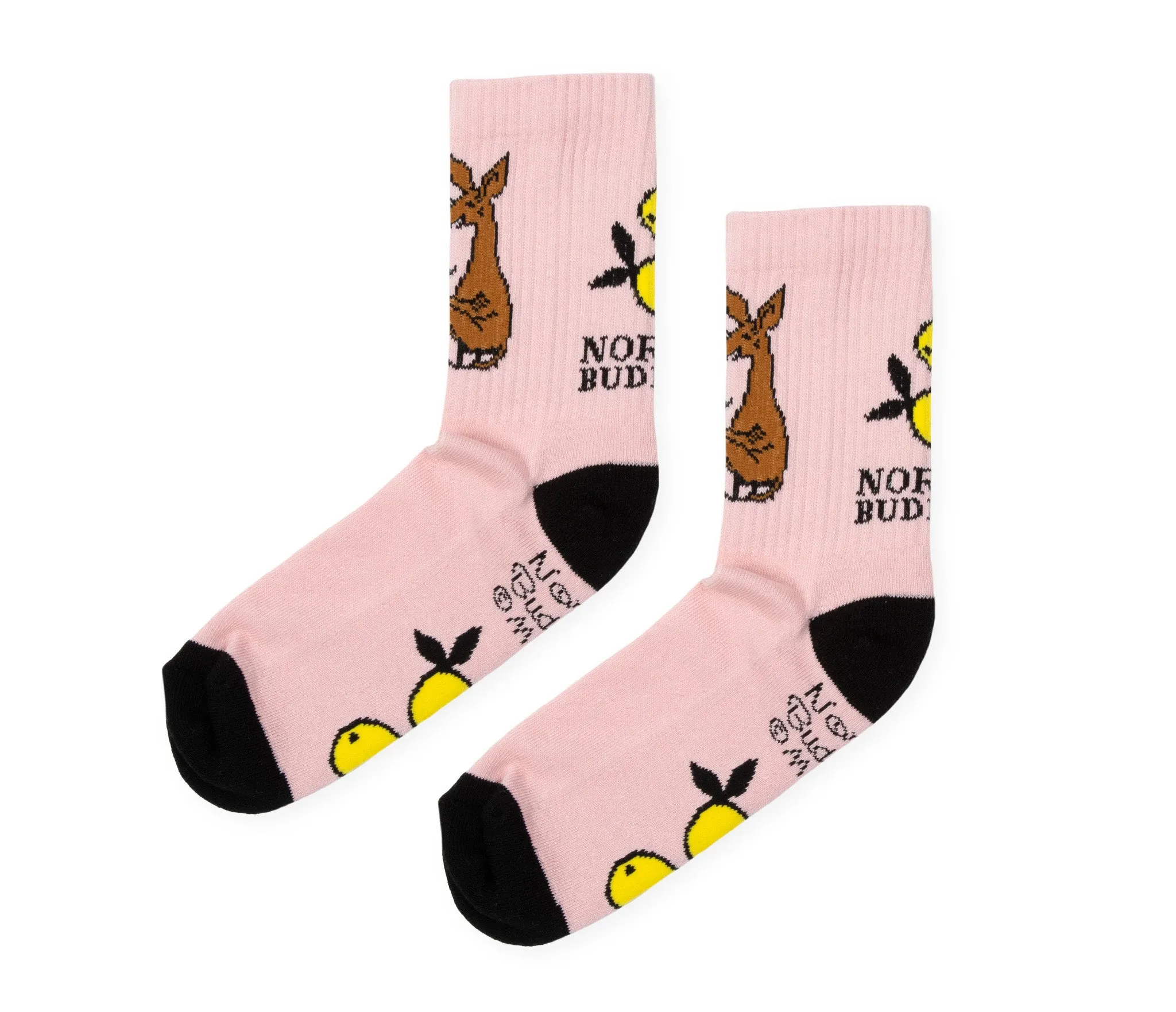 Sniff's Lemons Retro Socks Ladies - Light Pink