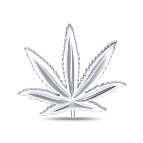 Sterling Silver Sativa Leaf Classic Fashion/Lapel Pin